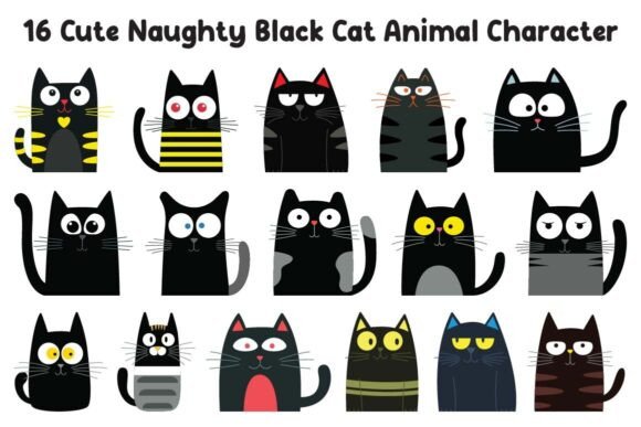 16 Cute Naughty Black Cat Animal