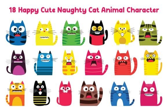 18 Happy Cute Naughty Cat Animal