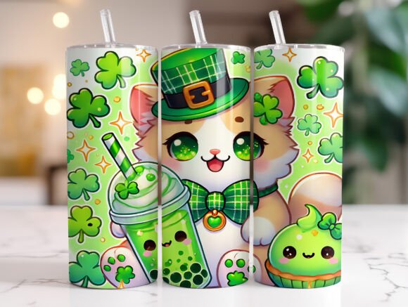 20oz St. Patrick’s Day Cat Tumbler Wrap