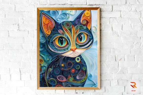 Amazing Paper Quilling Cat Wall Art