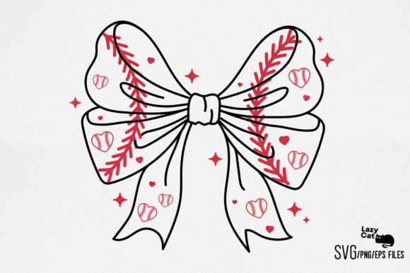 Baseball Coquette Bow SVG PNG