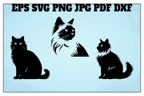 Birman Silhouette Cat Clipart