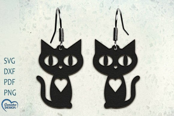 Cat Earrings Laser Cut