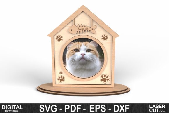 Cat House Photo Frame - Laser Cut