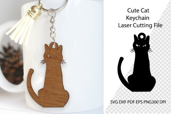 Cat Keychain Laser Cut