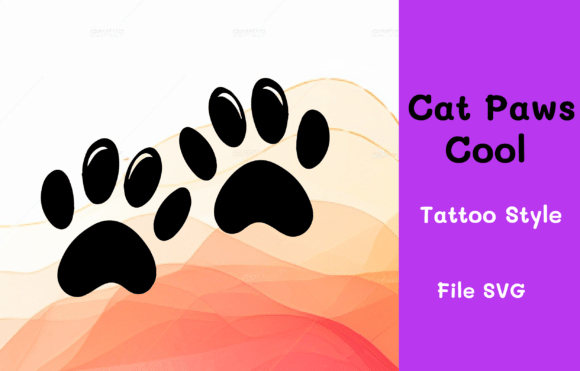 Cat Paws Cool Tranquil Tattoo Style