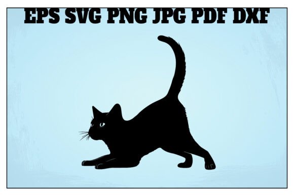 Cat Stretching, Warm Up Silhouette