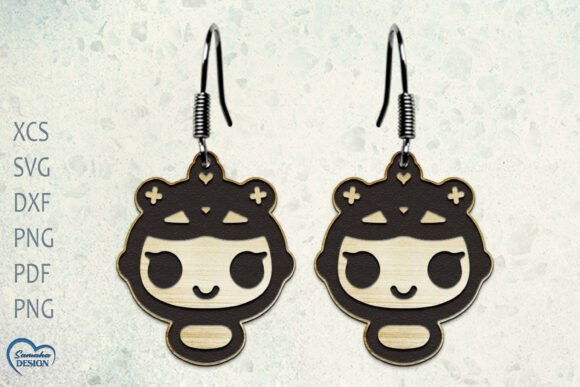 Cute Cat Earrings Laser Cut