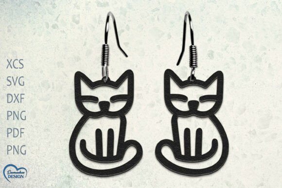 Cute Cat Halloween Earrings Laser Cut
