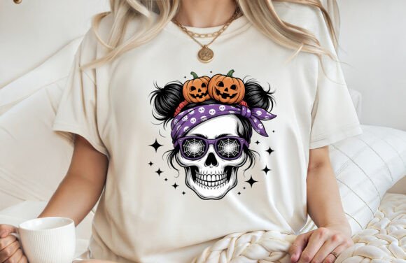 Halloween Skull Pumpkin Bandana PNG
