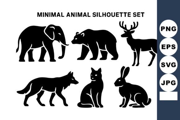 Minimal Animal Silhouette Featuring Ele