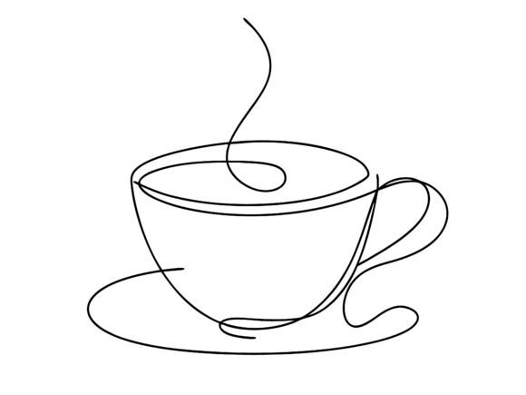 One Line Coffee Cup Icon Design