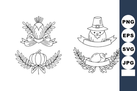 Thanksgiving Themed Vector Icons with Tu