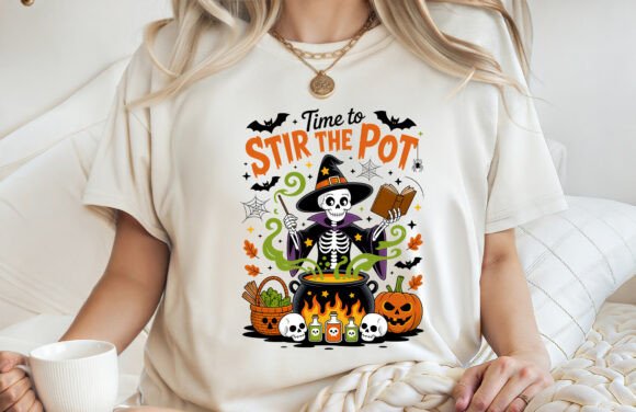 Time to Stir the Pot Halloween Shirt PNG