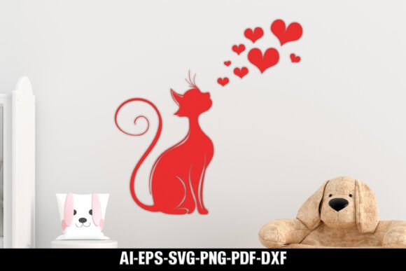 Valentine Cat Laser Cut SVG Design 10