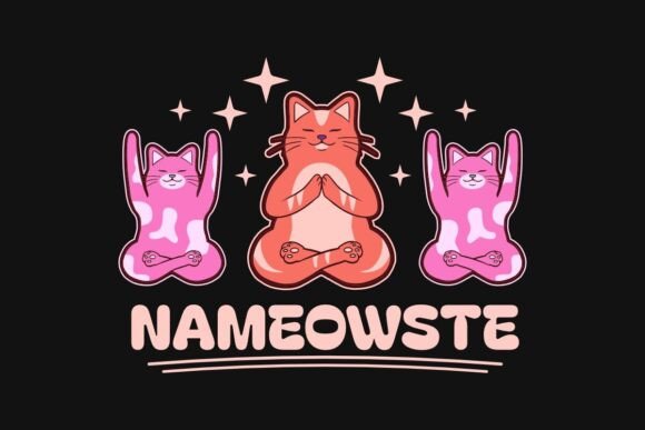 Yoga Cat Nameowste T-shirt Cute Design